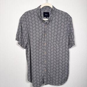 Rails Mens Carson Short Sleeve Button Shirt Size L Linen Tribal Batik Celestial
